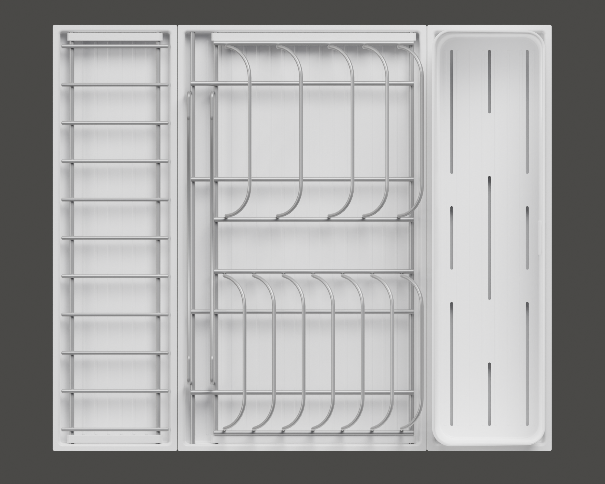 Сушка выдвижная И135 Дайнинг Агент 600 мм передний бортик цвет ТИТАН цвет дна Белый Kessebohmer | официальный магазин