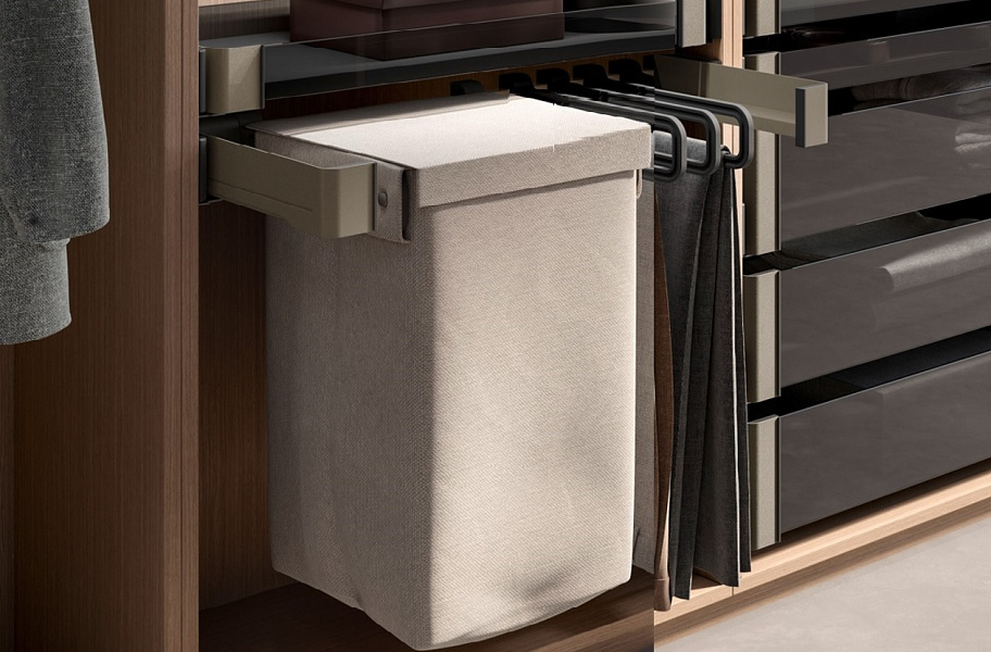 КОМПЛЕКТ Мешок для белья 450 мм Конеро W 710-770 мм, D 475 мм; мешок широкий 1 шт; вешалки 3 шт; шампань Kessebohmer | официальный магазин